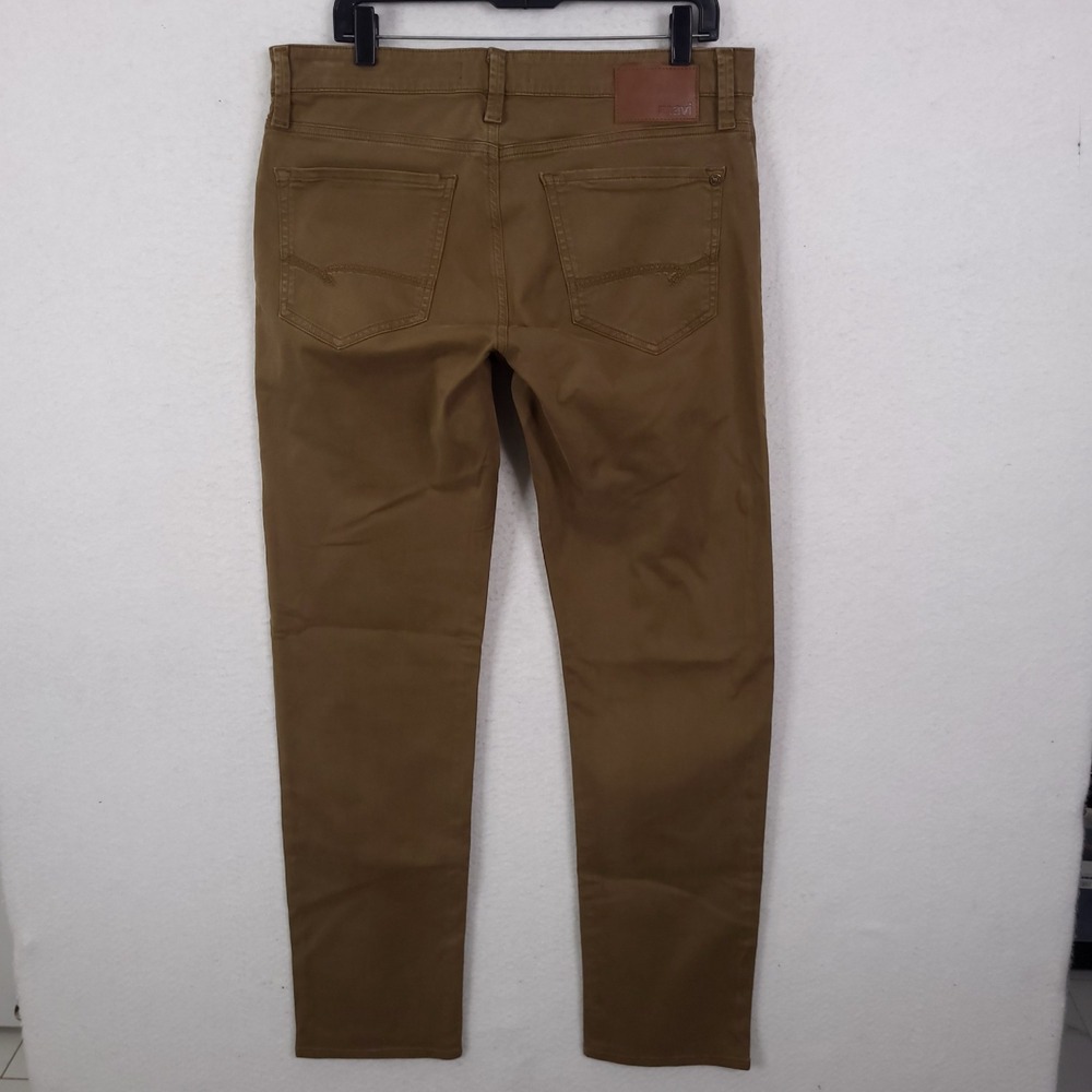 Mavi Zach Straight Leg Pants Mens 34x33 Brown Khaki Twill Chino Stretch Casual
